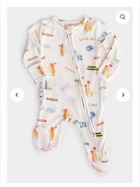 Mini Wonder Chicago Field Trip Ruffle Bamboo Footie Pajamas Baby
